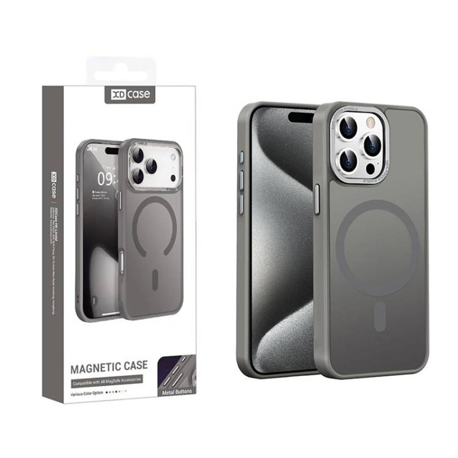 XDcase Metal Lens Frame Skin Feel Magnetic Phone Case, For iPhone 16 Pro Max, For iPhone 16 Pro, ...