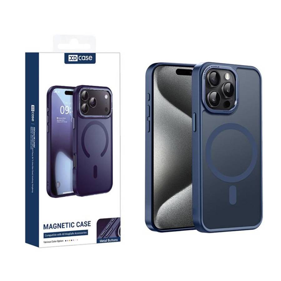 XDcase Metal Lens Frame Skin Feel Magnetic Phone Case, For iPhone 16 Pro Max, For iPhone 16 Pro, ...