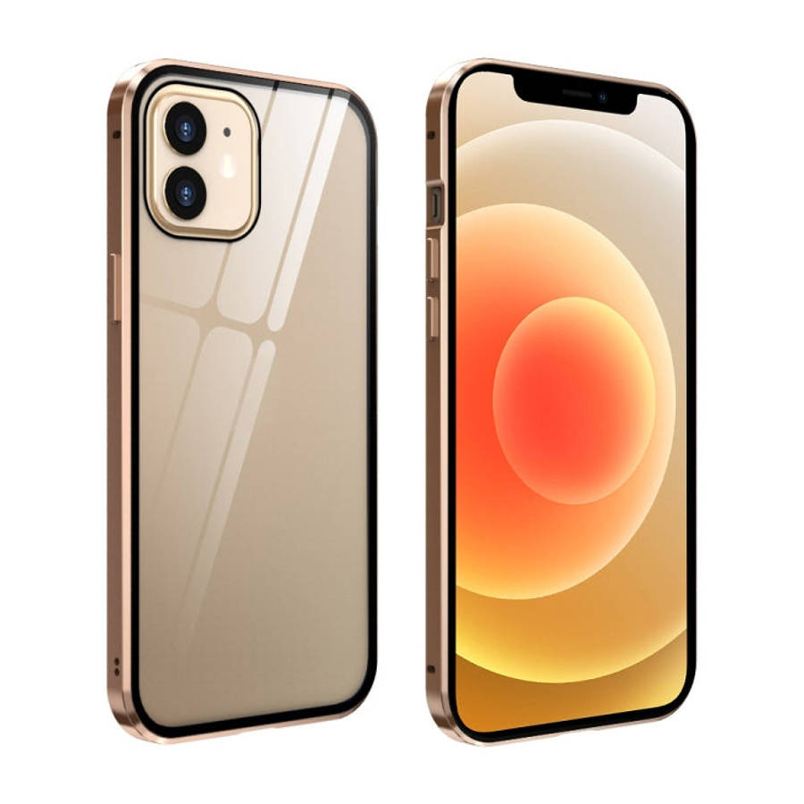 Double Sides Tempered Glass Magnetic Adsorption Metal Frame HD Screen Case, For iPhone 12 Pro Max...