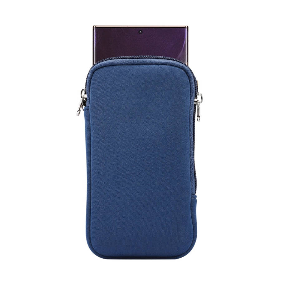 Universal Elasticity Zipper Protective Case Storage Bag with Lanyard For iPhone 12 Pro Max / 6.7-...