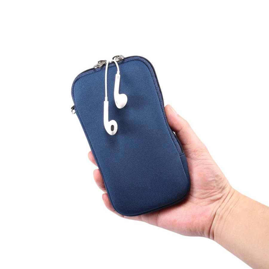 Universal Elasticity Zipper Protective Case Storage Bag with Lanyard For iPhone 12 Pro Max / 6.7-...