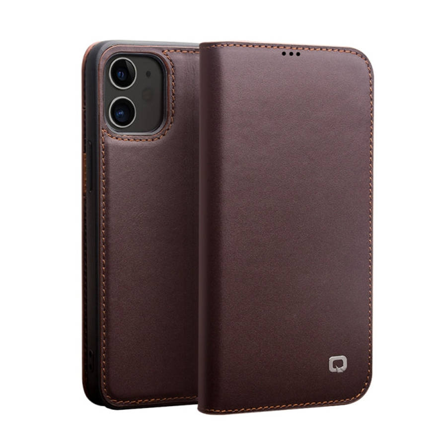 QIALINO Business Horizontal Flip Leather Case with Holder & Card Slots & Wallet, For iPhone 12 mi...