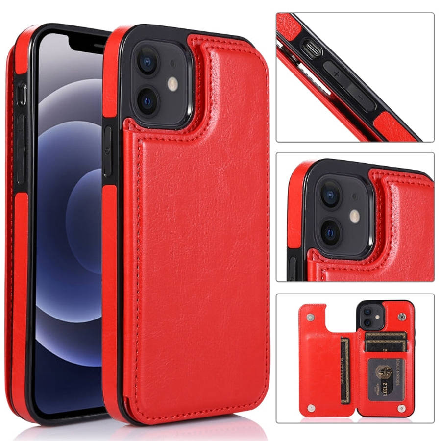 Shockproof PU + TPU Leather Case with Card Slots & Holder & Photo Frame & Wallet, For iPhone 12 m...