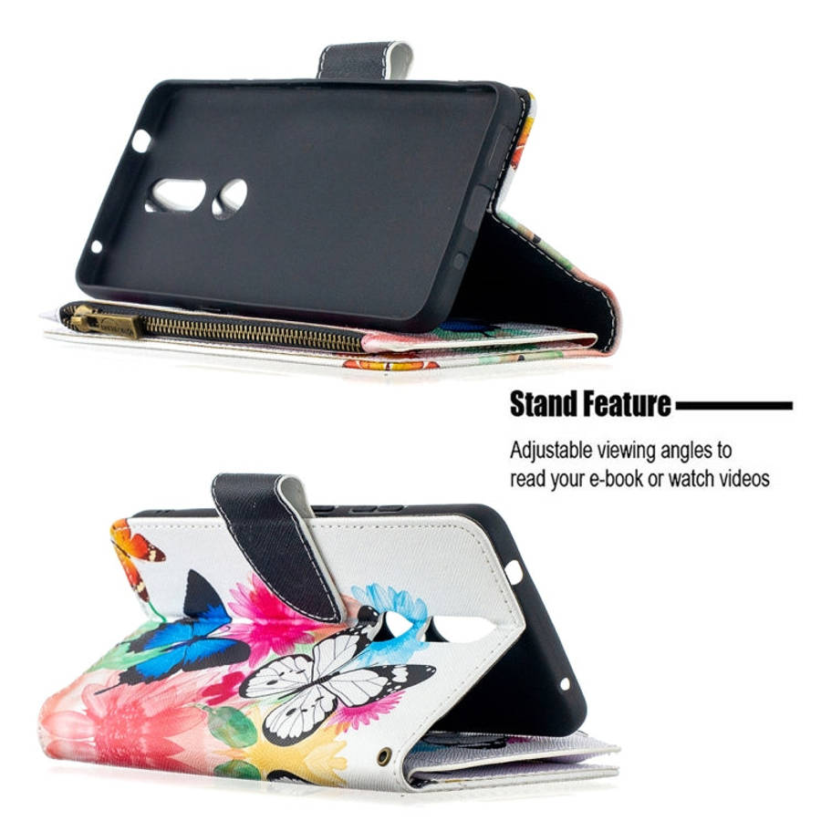 Colored Drawing Pattern Zipper Horizontal Flip Leather Case with Holder & Card Slots & Wallet, Fo...