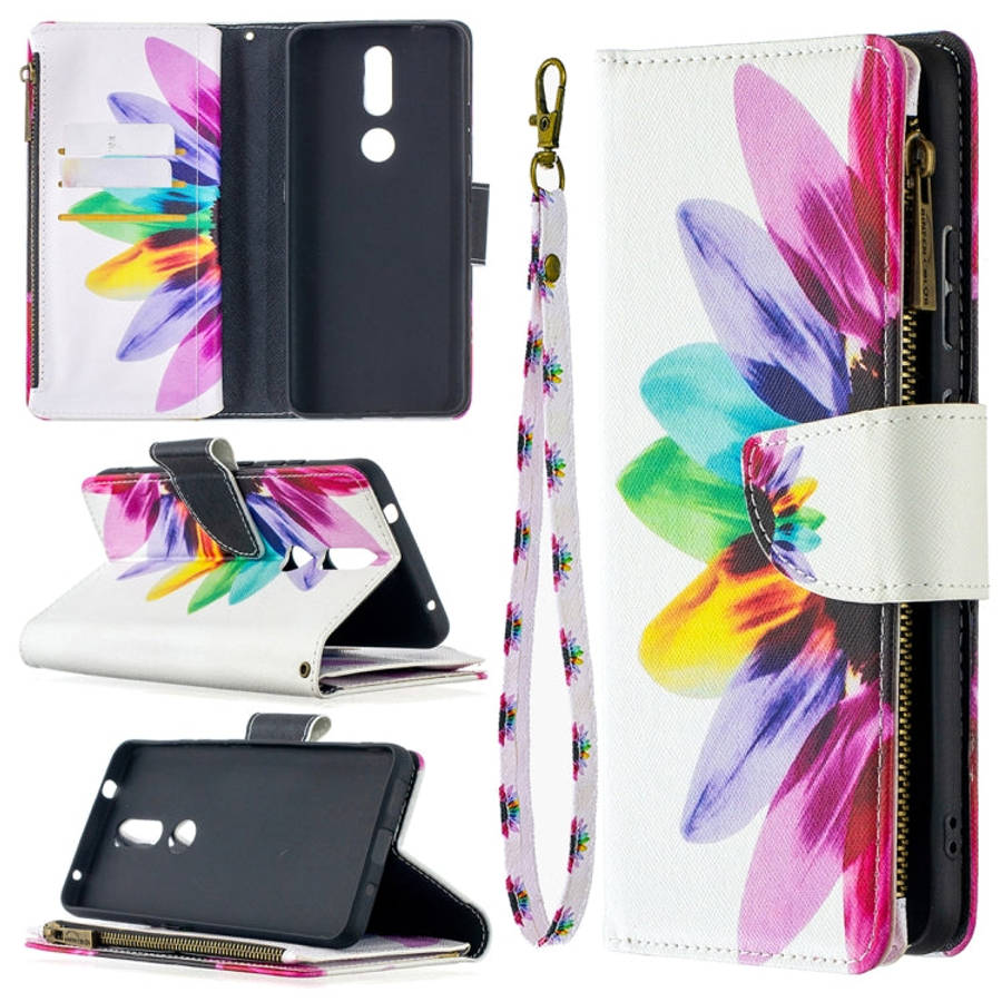 Colored Drawing Pattern Zipper Horizontal Flip Leather Case with Holder & Card Slots & Wallet, Fo...