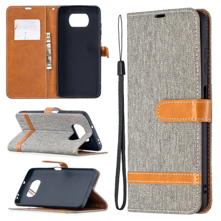 Color Matching Denim Texture Leather Case with Holder & Card Slots & Wallet & Lanyard, For Nokia ...