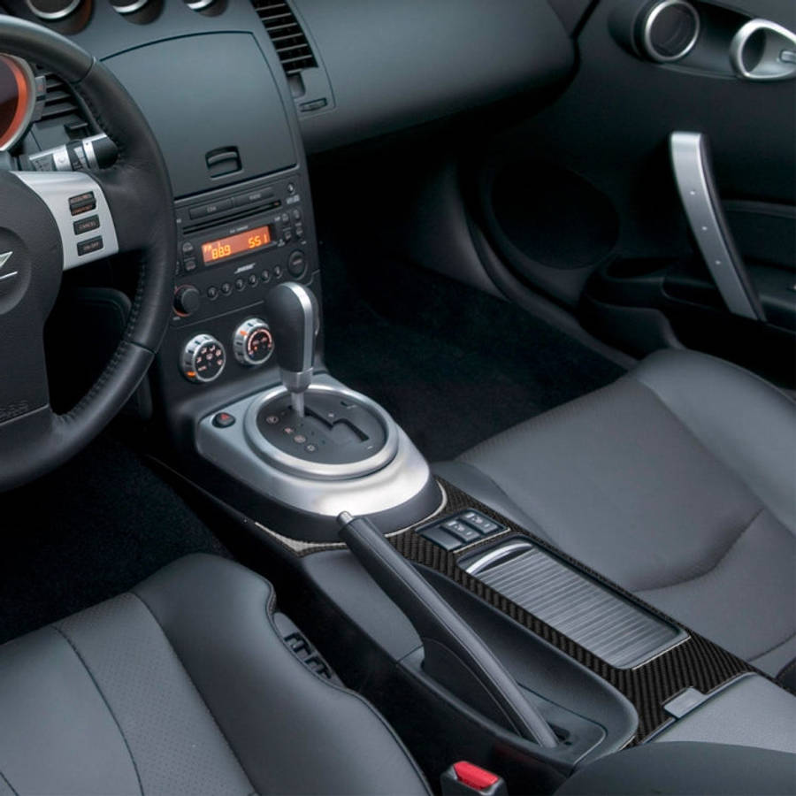 Car Carbon Fiber Central System Control Large Panel Frame Decorative Sticker for Nissan 350z 2006...