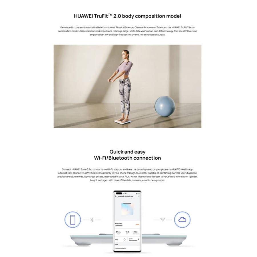 Original Huawei Intelligent Body Fat Scale 3 Pro, Support Wifi & Bluetooth Connection, Body Fat S...