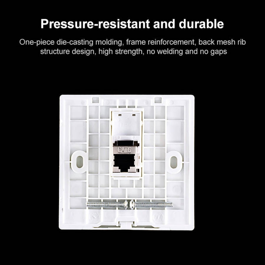 CAT.6 Shielded Pass-through Network Module, Single Port Panel + Shielded Pass-through, Single Por...