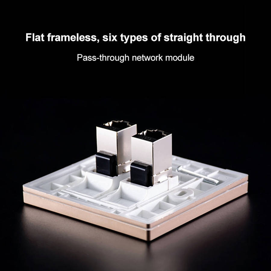 CAT.6 Shielded Pass-through Network Module, Dual Ports Panel + Shielded Pass-through, Dual Ports ...