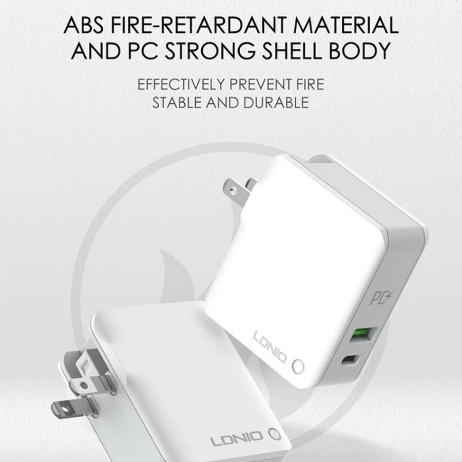 LDNIO A4403C 30W PD + Auto-id Foldable Fast Travel Charger with 1m 8 Pin Cable, AU Plug, with 8 P...
