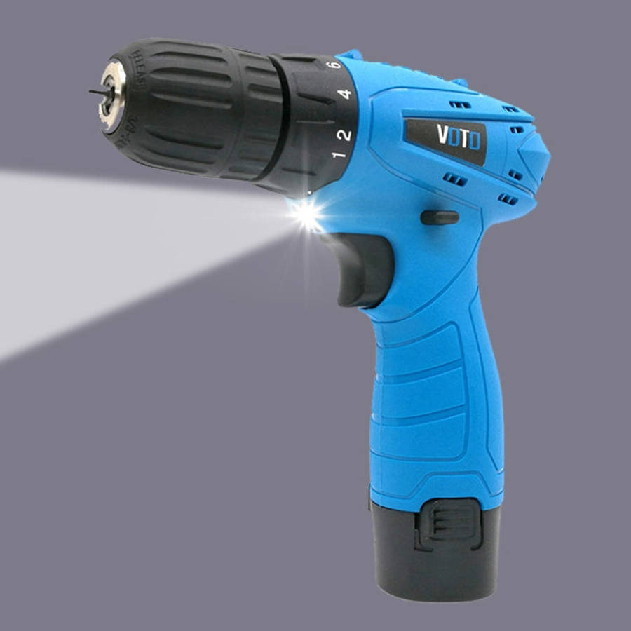 VOTO 12V Stepless Speed Regulation Rechargeable Hand Drill Set Electric Drill Power Tools with LE...