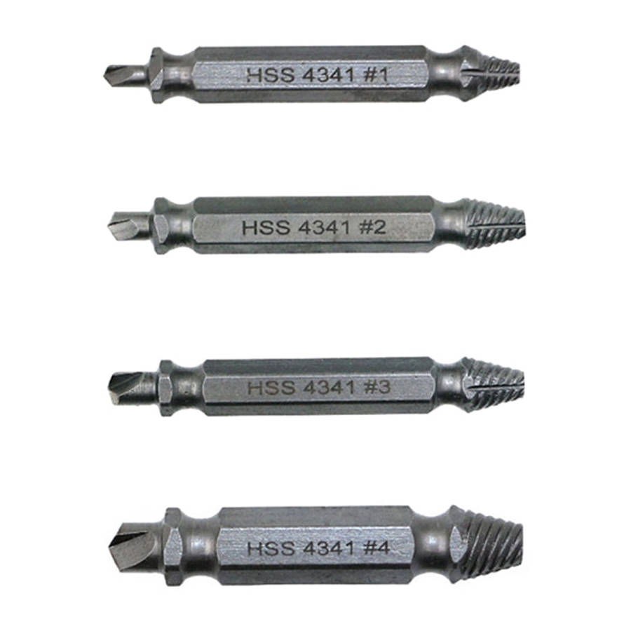 4 in 1 Screw Extractor Drill Bits Tool Broken Bolt Remover(1#, 2#, 3#, 4#), with Plastic Case, Go...