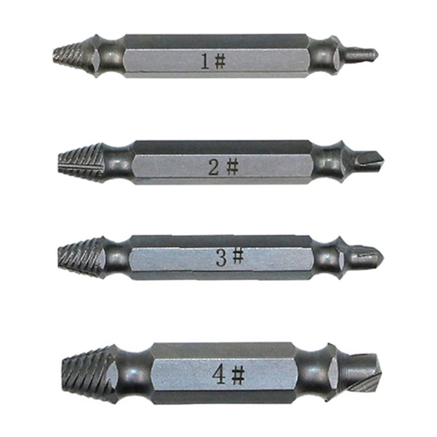 4 in 1 Screw Extractor Drill Bits Tool Broken Bolt Remover(1#, 2#, 3#, 4#), with Plastic Case, Go...
