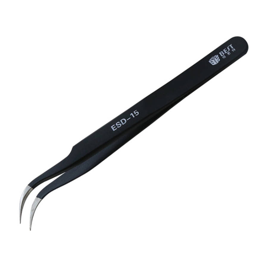 BEST BST-15 Precision Anti-static ESD Stainless Steel Tweezers, BST-15