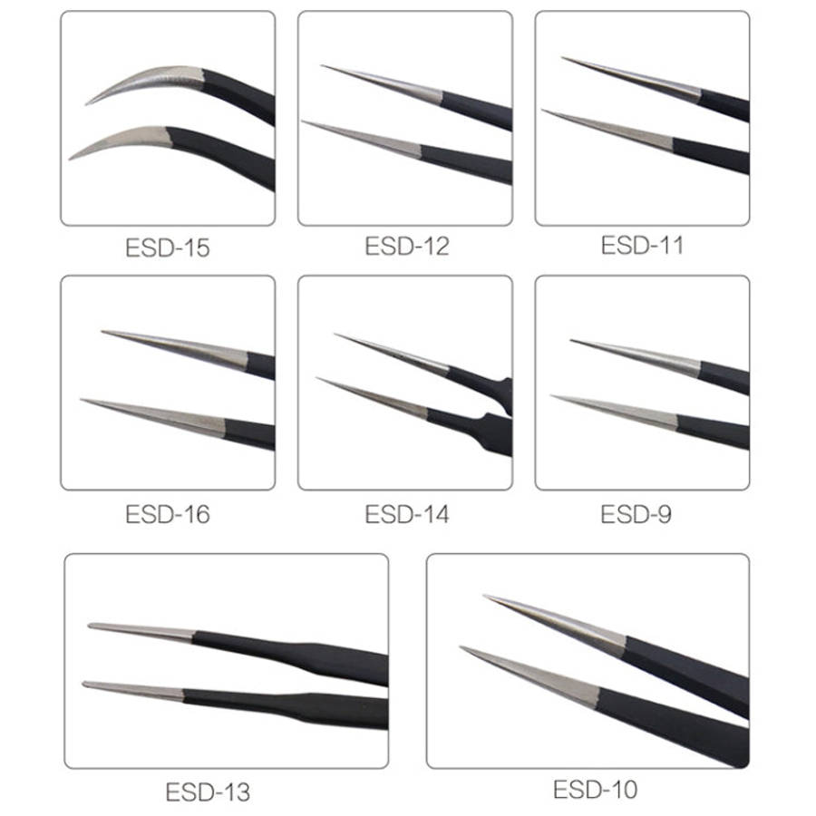 BEST BST-15 Precision Anti-static ESD Stainless Steel Tweezers, BST-15