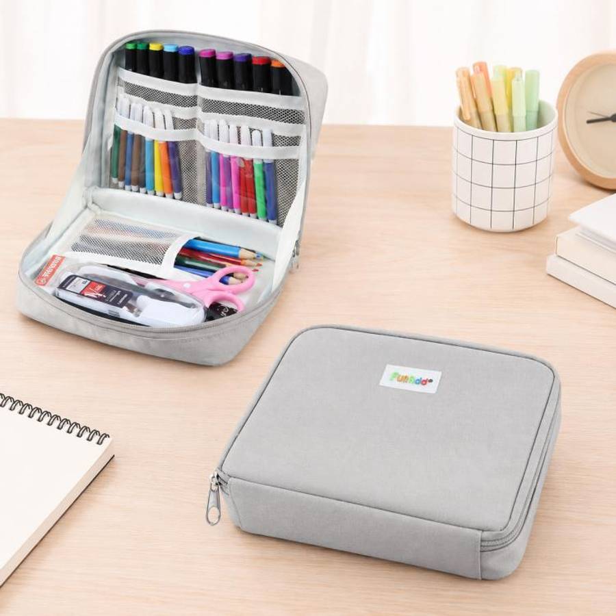 FunAdd Large-capacity Pencil Case Storage Organizer Canvas Cosmetic Bag, Size: 230 x 170 x 75mm, ...