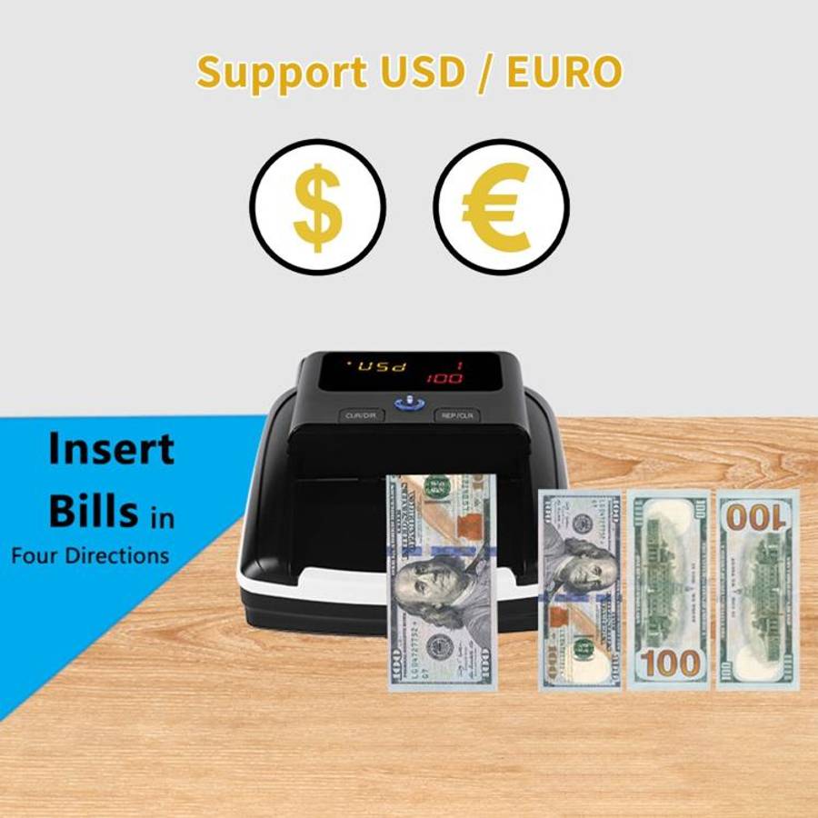 AL-130 Small Portable Money Detector for USD Euro, Specifications:US Plug, US Plug
