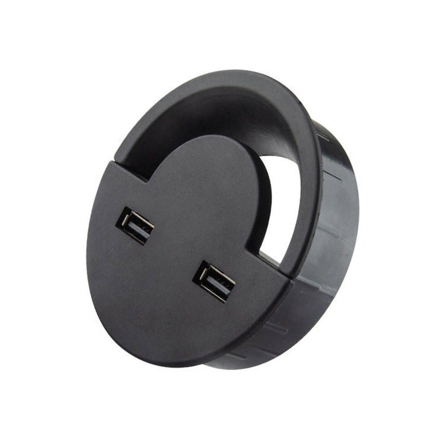 80mm Desktop Outlet USB Cable Wire Hole Cover Round Winder Holder, 80mm