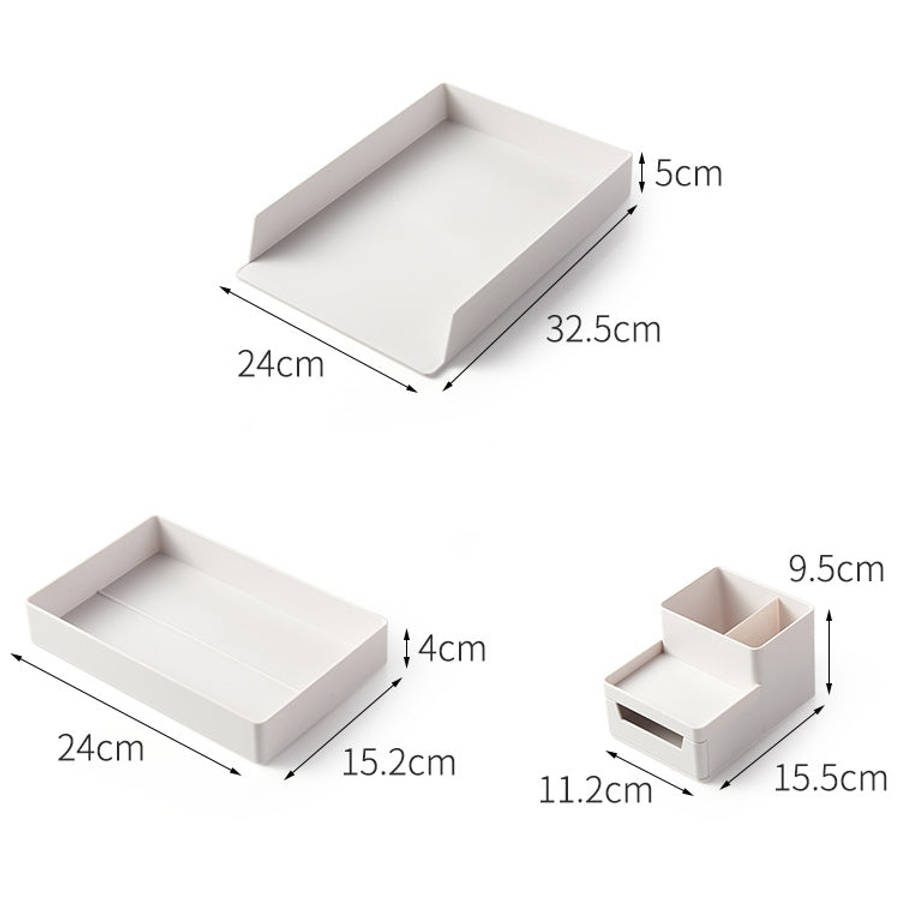 Desktop Removable A4 Assembled File Storage Box, 0115-1 (Blue Green), 0115-1 (Grey White)