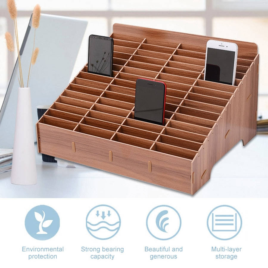 Wooden Multi-cell Mobile Phone Film Stand Desktop Accessories Display Rack, 14 Grids, Size: 21x17...