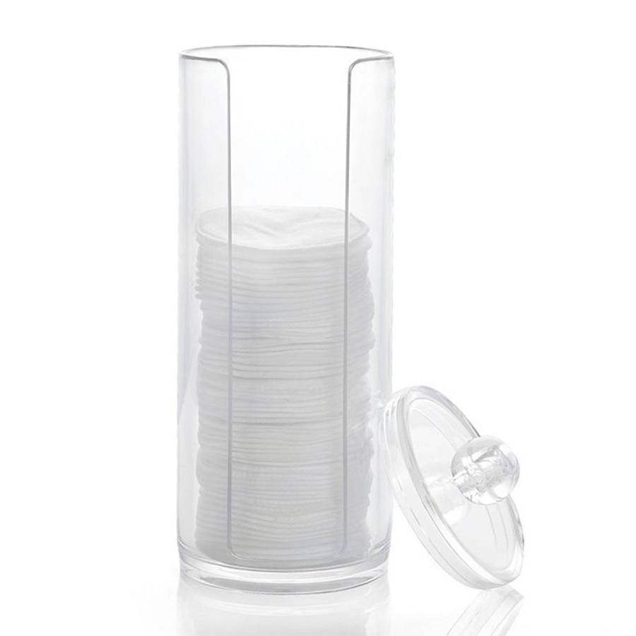 Transparent Heightened Round Plastic Cosmetic Box Cotton Pads Storage Box, Cotton Pads Heightened...