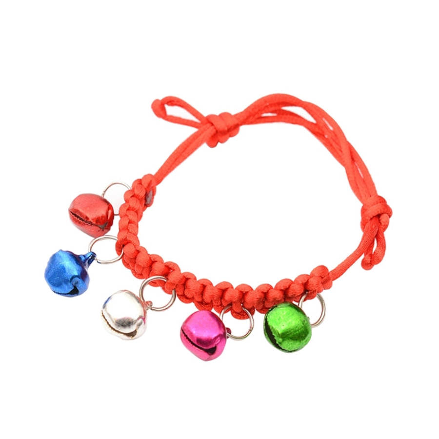 10 PCS Hand-Woven Adjustable Pet Bell Collars, Adjustable Perimeter: 18-32cm, Random Color Delive...