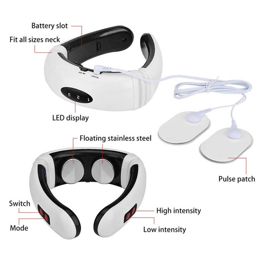 USB Charging 1300 mAh Electric Back Neck Shoulder Electrical Pulse Electric Shock Body Massager, ...