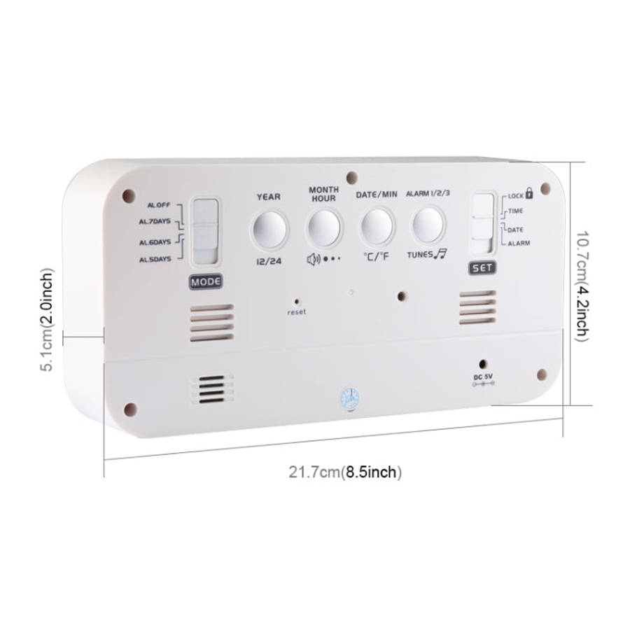 Multi-functional Large Screen LED Digital Music Alarm Clock with Time / Week / Temperature / Cale...