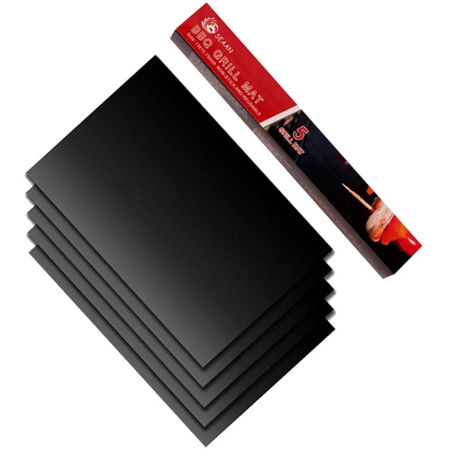 5 PCS 0.2mm Thick Barbecue Grill Mat Non-Stick BBQ Grill Mats, Size:40*33CM, 5 PCS
