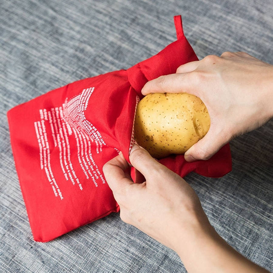 Washable Reusable Microwave Potato Cooker Bag (Cooks Up to 4 Potatoes At The Same Time), Size: 26...