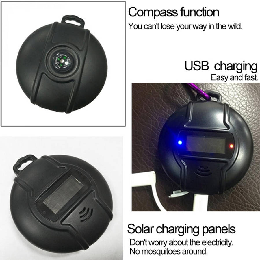Q3 Outdoor Portable Solar Pest Control Insect Bugs Ultrasonic Mosquito Repellent Repeller Killer ...