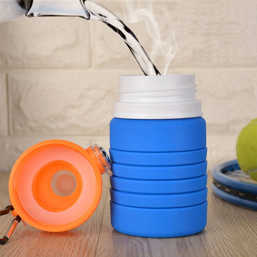 500mL Outdoor Travel Silicone Foldable Kettle Telescopic Cup Sports Drinking Bottle