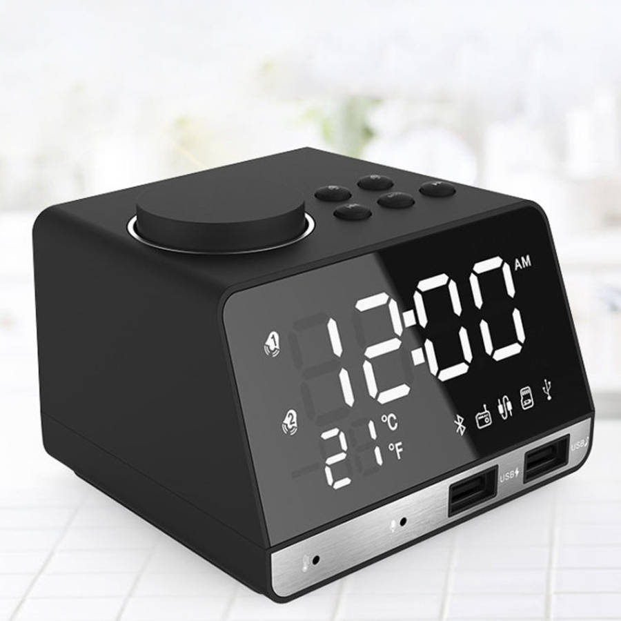 K11 Bluetooth Alarm Clock Speaker Creative Digital Music Clock Display Radio with Dual USB Interf...