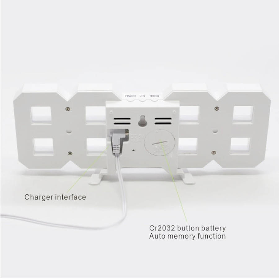 Multi-Function Large 3D LED Digital Wall Alarm Clock with Snooze Function, 12/24 Hours Display fo...