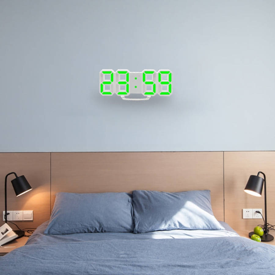 Multi-Function Large 3D LED Digital Wall Alarm Clock with Snooze Function, 12/24 Hours Display fo...