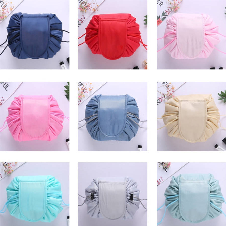 Travel Large Volume Drawstring Bag Cosmetic Sundries Storage Bag, Mint Green, Navy Blue, Red, Bla...