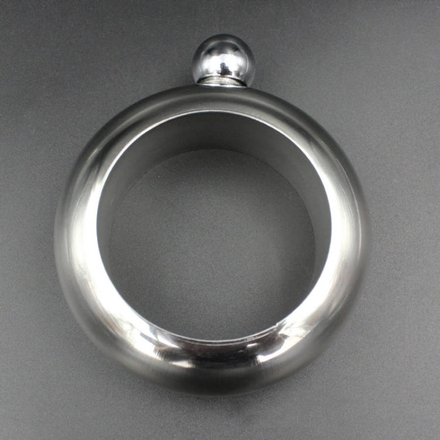 Fashion Creative 100ML Thickened Stainless Steel Bracelet Jug  3.5 Oz, Silver