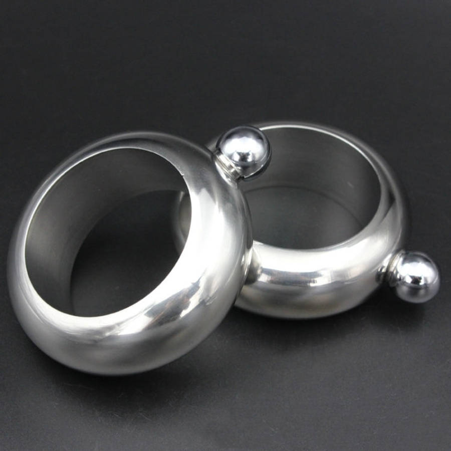 Fashion Creative 100ML Thickened Stainless Steel Bracelet Jug  3.5 Oz, Silver