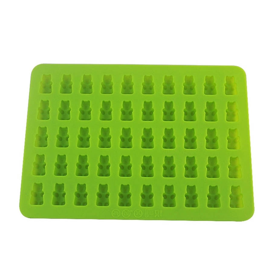 2 PCS 50 Holes Small Bear Chocolate Tray Silicone Mold Cookie Mold Candy Mold, Random Color Deliv...
