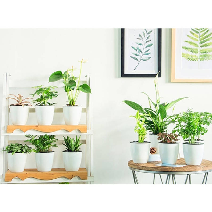Lazy Flower Pots Automatic Water-absorbing Hydroponic Potted Plants Circular Resin Plastic Flower...