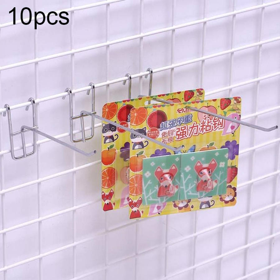 10pcs 3.5mm Supermarket Iron Grid Shelf Hook, Length: 10cm, 3.5mm  10cm