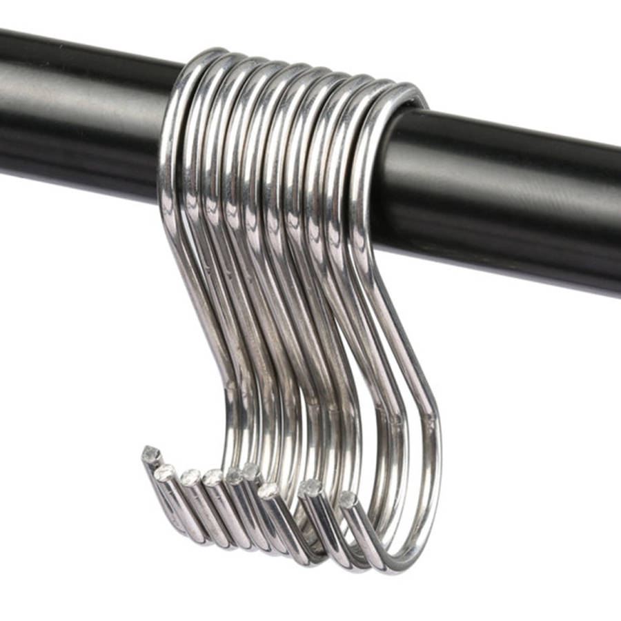 10pcs 2.5mm Multi-functional S-shaped Stainless Steel Metal Hook, Length: 5.5cm, 5.5cm