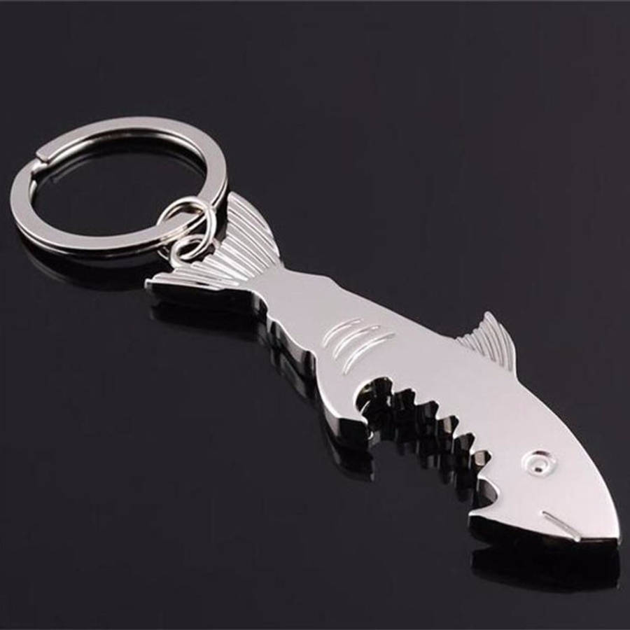 5 PCS Multi-function Shark Bottle Opener Key Chain Car Key Pendant, Size: 13.5x3cm, Shark shape