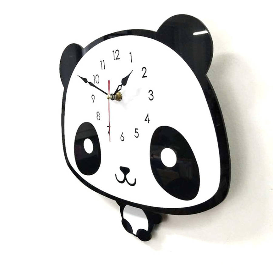 Creative Home Office Bedroom Decoration Panda Swing Acrylic Wall Clock, Panda Swing Acrylic Wall ...