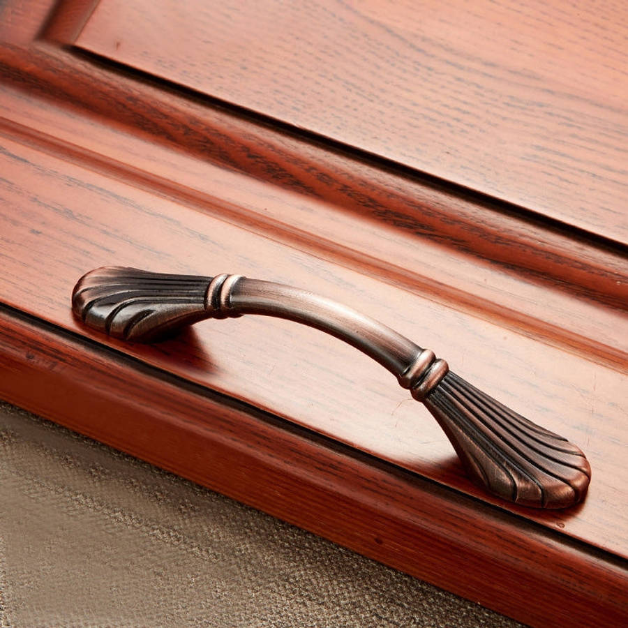 6029-96 Solid Wood Furniture Cabinet Handle Red Bronze Handles, 6029-96