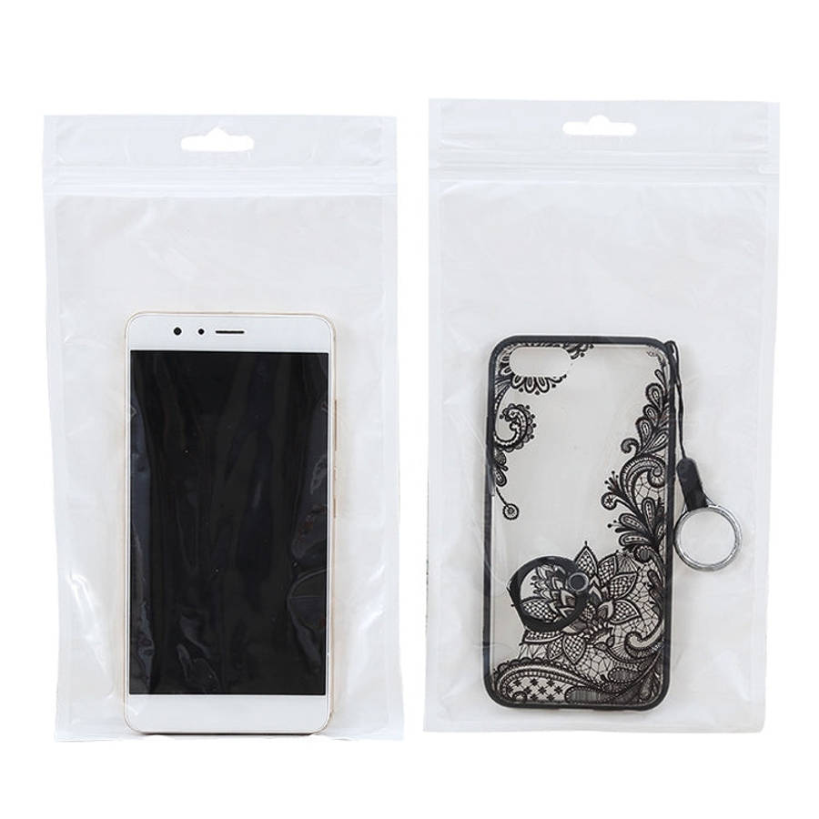 100 PCS 25cm x 35cm Hang Hole Clear Front White Pearl Jewelry Zip Lock Packaging Bag, Custom Prin...