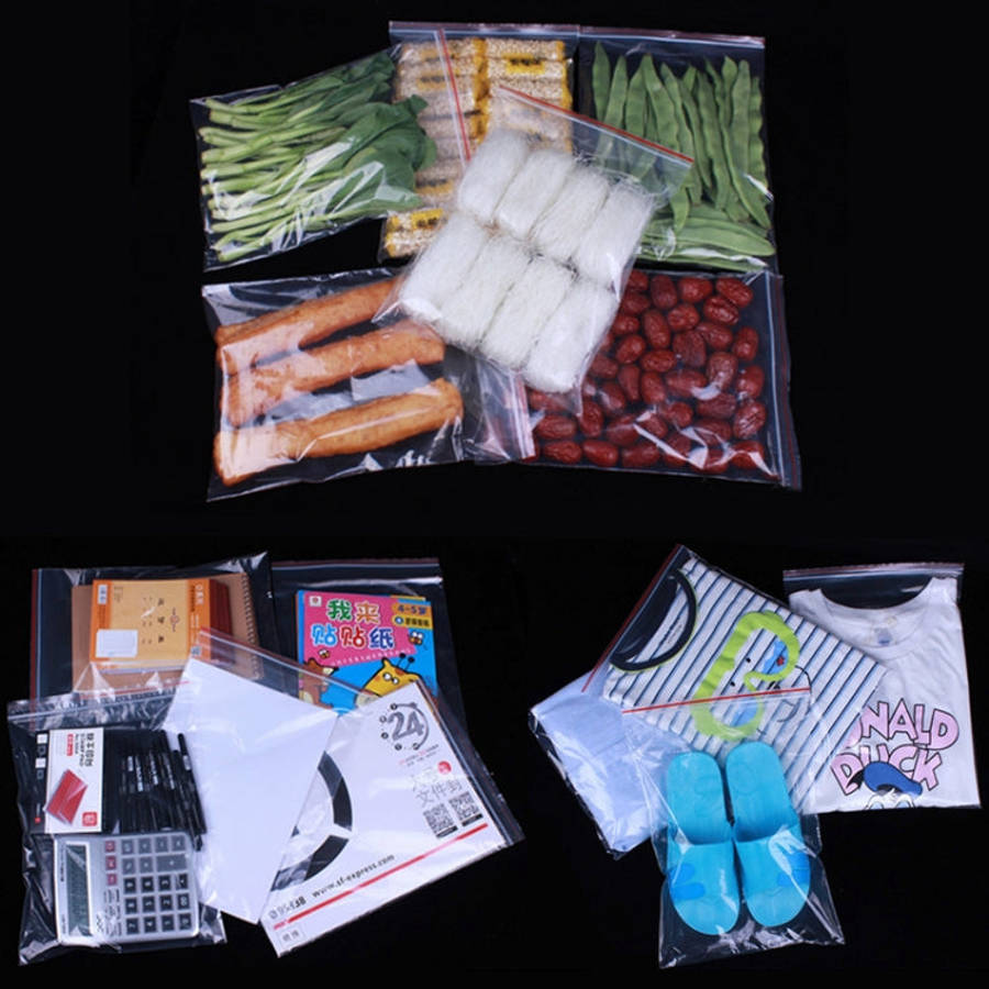 100pcs/pack PE Self Sealing Clear Zip Lock Packaging Bag, 9cm x 13cm, Custom Printing and Size ar...