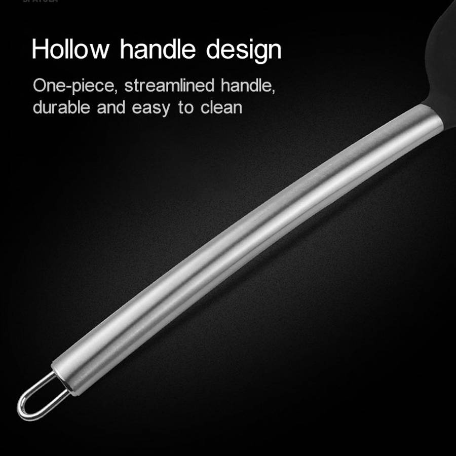kn605 Stainless Steel Handle Silicone Slice High Temperature Resistance Cooking Slice, Black, Gre...