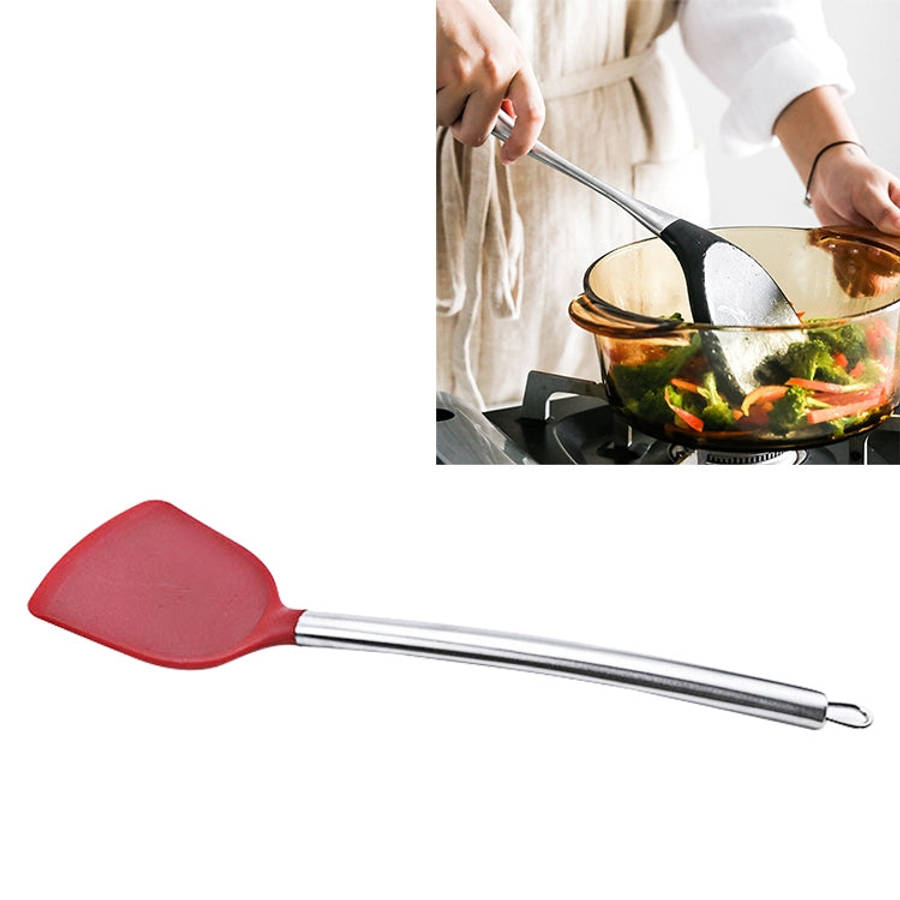kn605 Stainless Steel Handle Silicone Slice High Temperature Resistance Cooking Slice, Black, Gre...